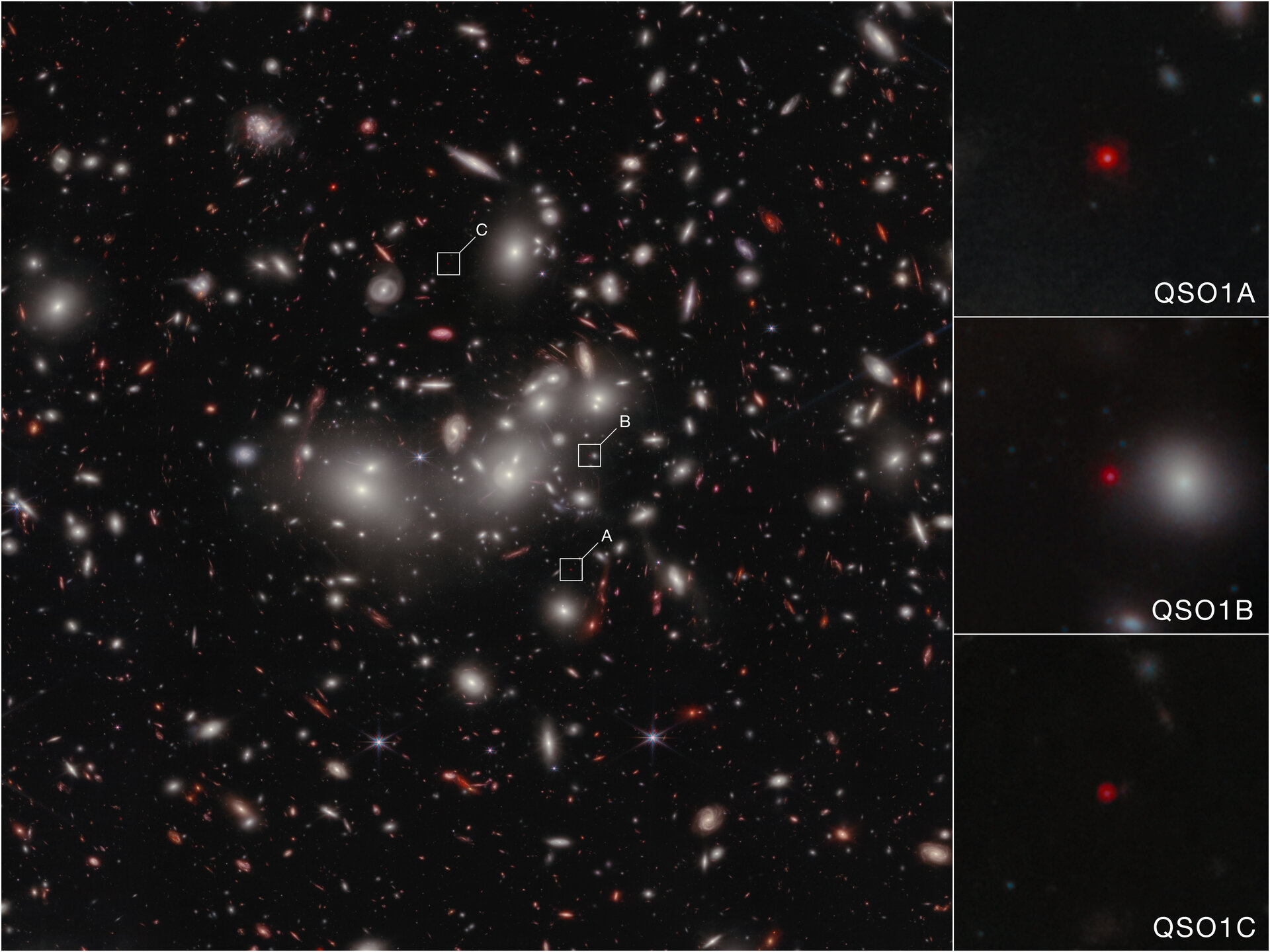 Imagen astronómica de una galaxia lejana asociada a un agujero negro, usada como ilustración del tema