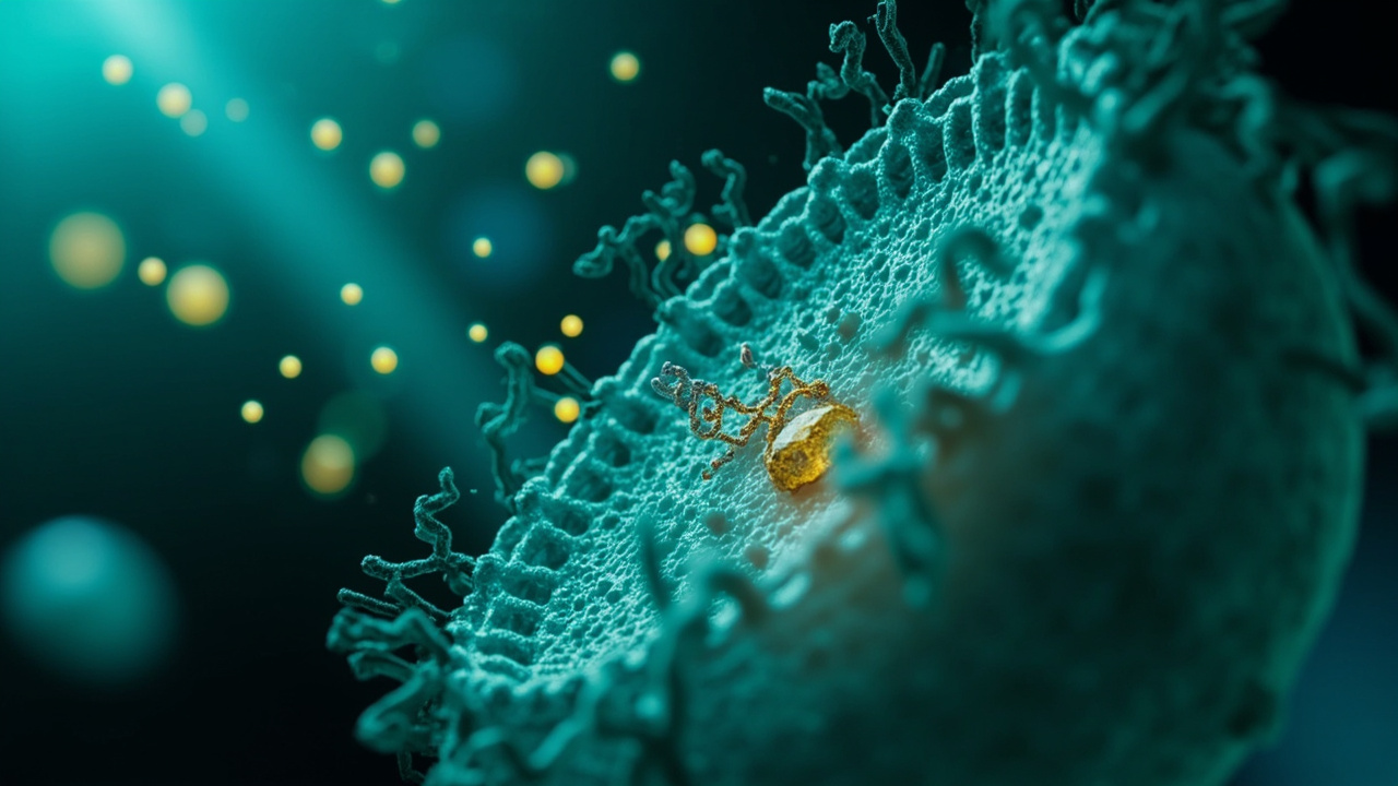 Imagen editorial generada por IA sobre Nuevos antibióticos experimentales matan bacterias resistentes cortándoles el acceso a vitaminas.