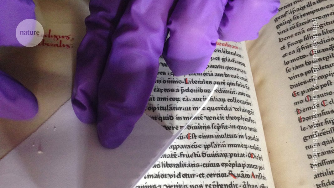 Imagen pendiente sobre análisis de ADN en pergaminos antiguos para estudiar su origen biológico e histórico
