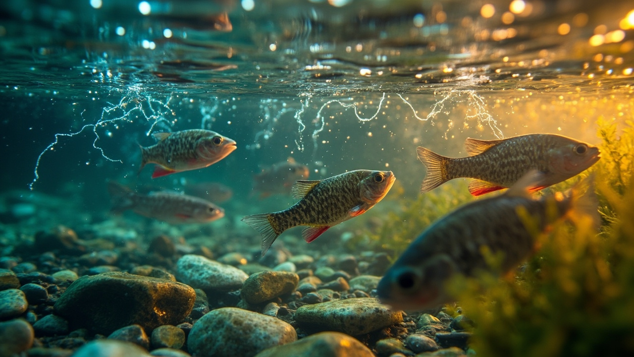 Imagen editorial generada por IA sobre La genómica ayuda a detectar qué poblaciones de peces están más expuestas al cambio climático.