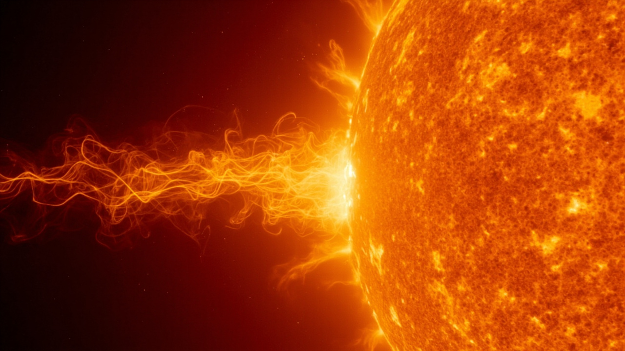 Imagen editorial generada por IA sobre Una IA detecta señales tempranas de erupciones solares antes de que aparezcan.