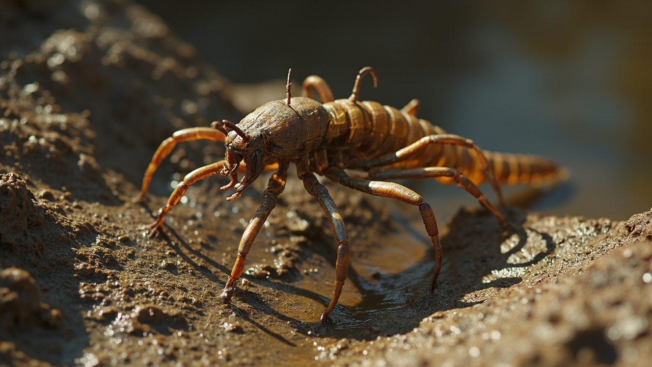 Imagen editorial generada por IA sobre Un fósil de 24 patas reabre una etapa pérdida en el origen de los insectos.