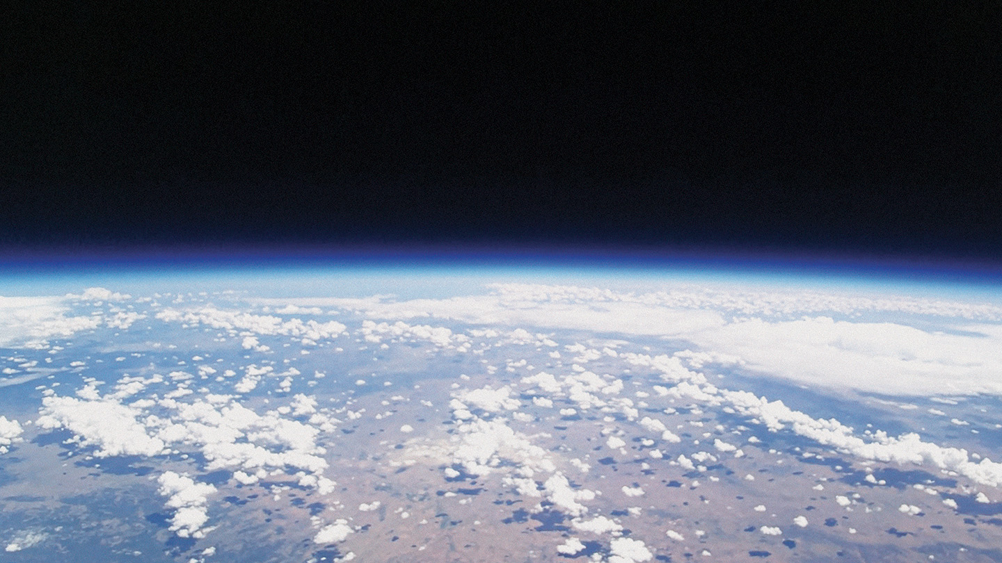 Vista de la estratósfera tomada desde un globo científico a gran altura sobre Nuevo México