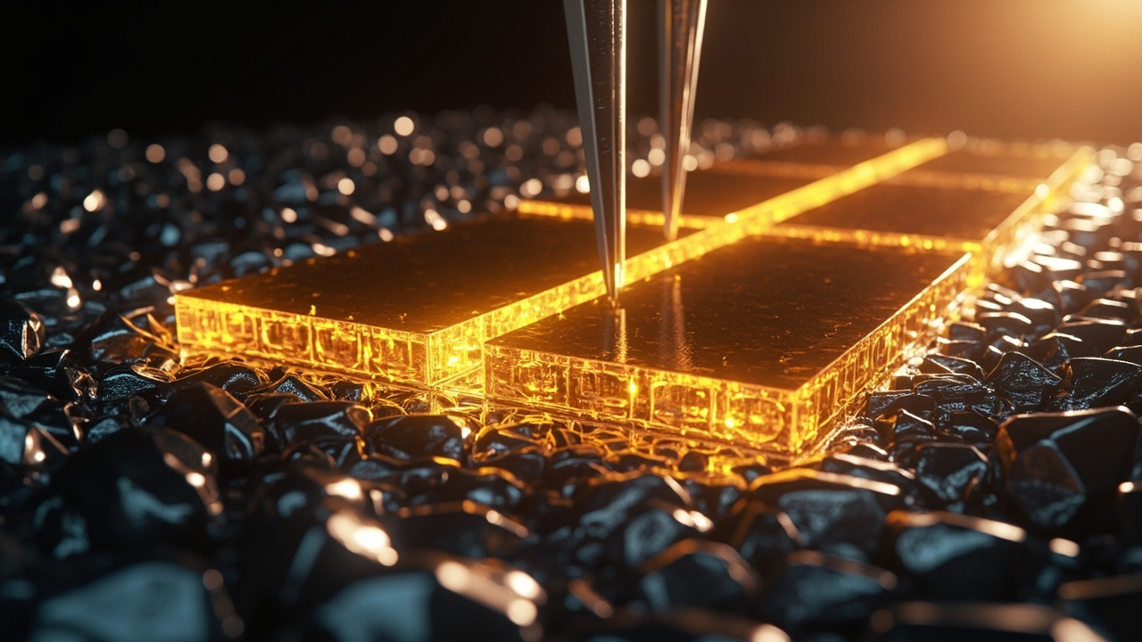 Imagen editorial generada por IA sobre Moléculas electrodepositadas mejoran celdas solares de perovskita.
