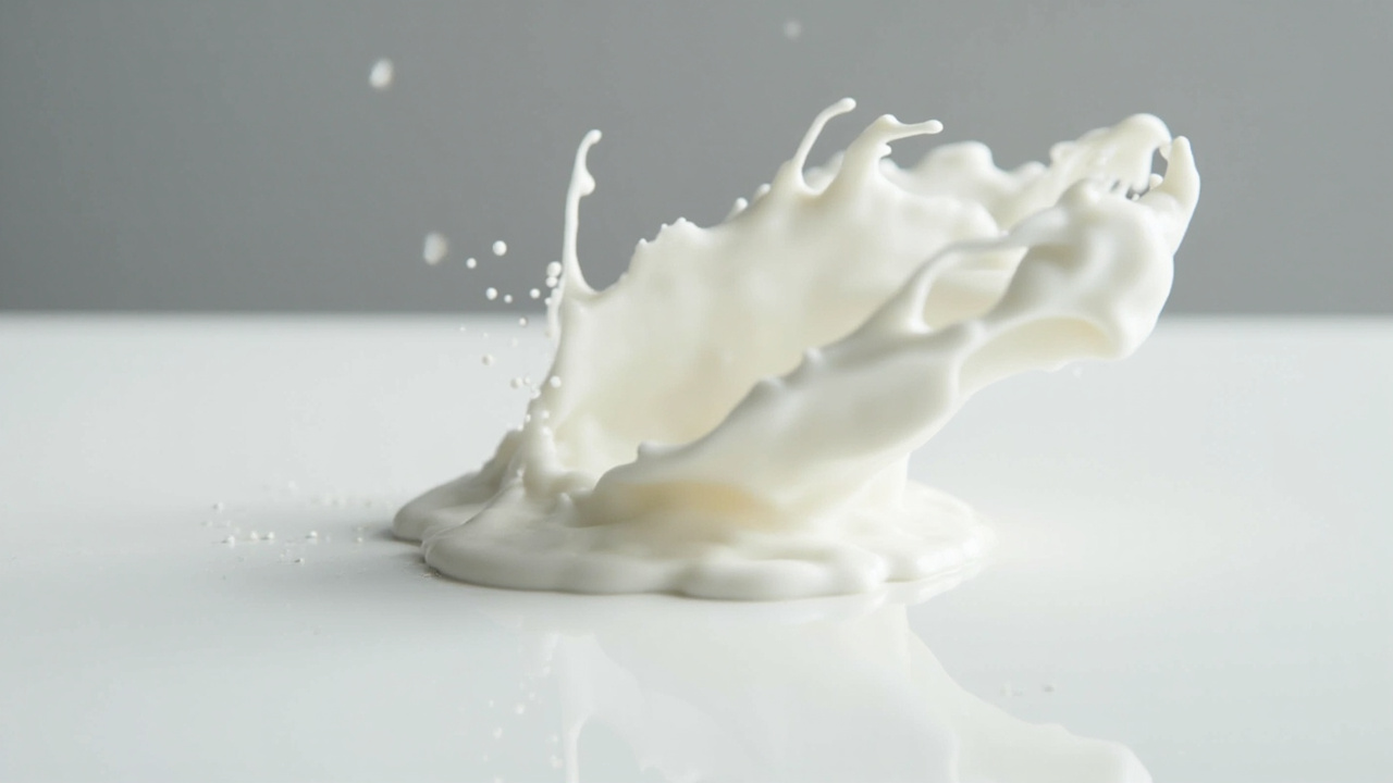 Imagen editorial generada por IA sobre Una gota de oobleck puede comportarse como líquido y como sólido en el mismo impacto.