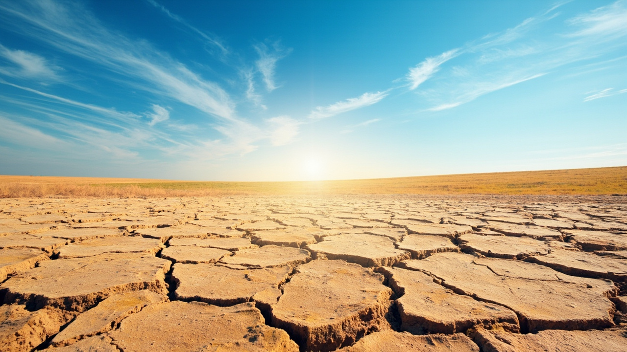 Imagen editorial generada por IA sobre Cambios en la circulación atmosférica explican buena parte de la sequía estival en Europa.