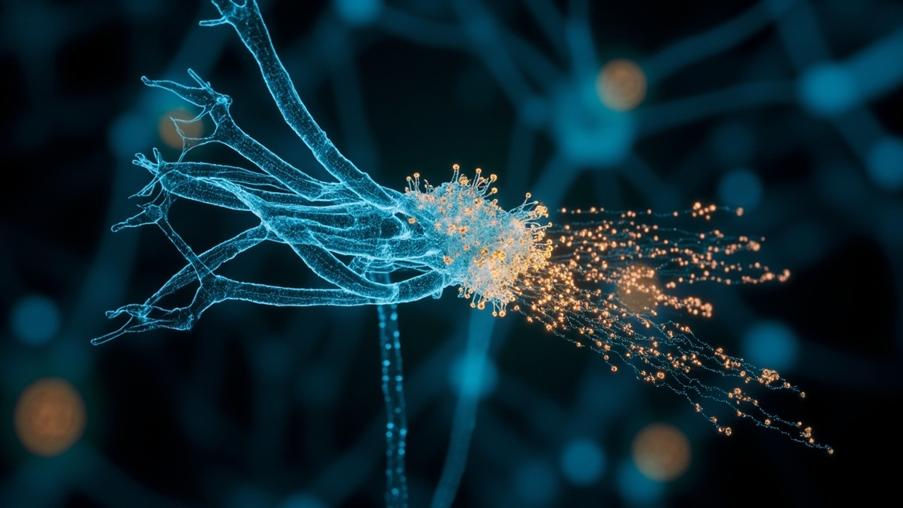 Imagen editorial generada por IA sobre Una proteína ligada al sexo biológico también ayuda a sostener neuronas.