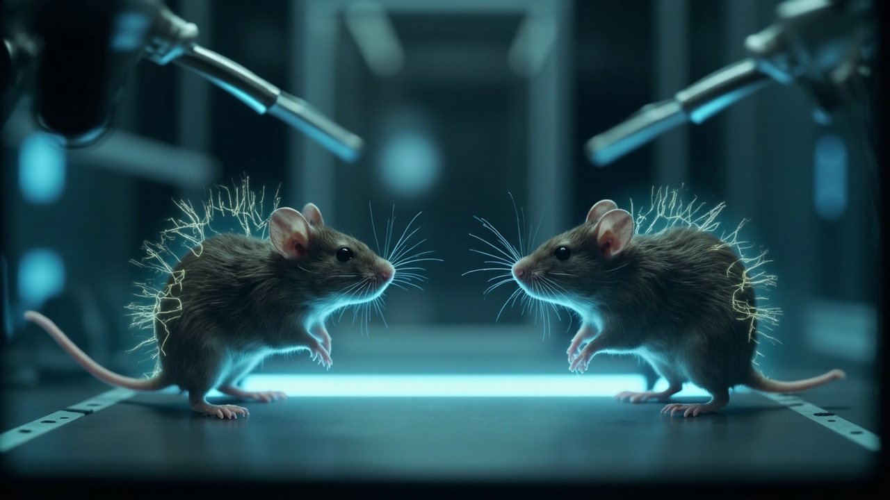 Imagen editorial generada por IA sobre El cerebro de los ratones distingue cuándo lideran y cuándo siguen.